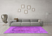 Machine Washable Persian Purple Traditional Area Rugs in a Living Room, wshtr3196pur