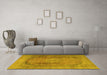 Machine Washable Persian Yellow Traditional Rug in a Living Room, wshtr3196yw