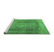 Sideview of Machine Washable Persian Emerald Green Traditional Area Rugs, wshtr3196emgrn