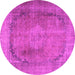 Round Persian Pink Traditional Rug, tr3196pnk