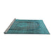 Sideview of Machine Washable Persian Light Blue Traditional Rug, wshtr3196lblu