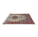 Sideview of Machine Washable Traditional Tan Brown Rug, wshtr3197