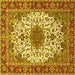 Square Persian Yellow Traditional Rug, tr3197yw