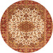 Machine Washable Persian Orange Traditional Area Rugs, wshtr3197org