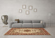 Machine Washable Persian Brown Traditional Rug in a Living Room,, wshtr3197brn