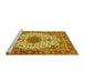 Sideview of Machine Washable Persian Yellow Traditional Rug, wshtr3197yw