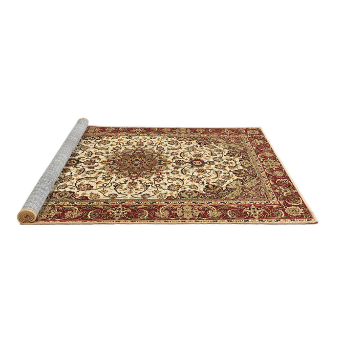 Sideview of Machine Washable Persian Brown Traditional Rug, wshtr3197brn