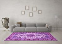 Machine Washable Persian Purple Traditional Rug, wshtr3197pur