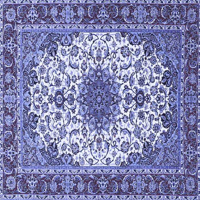 Square Machine Washable Persian Blue Traditional Rug, wshtr3197blu