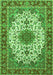 Serging Thickness of Machine Washable Persian Green Traditional Area Rugs, wshtr3197grn