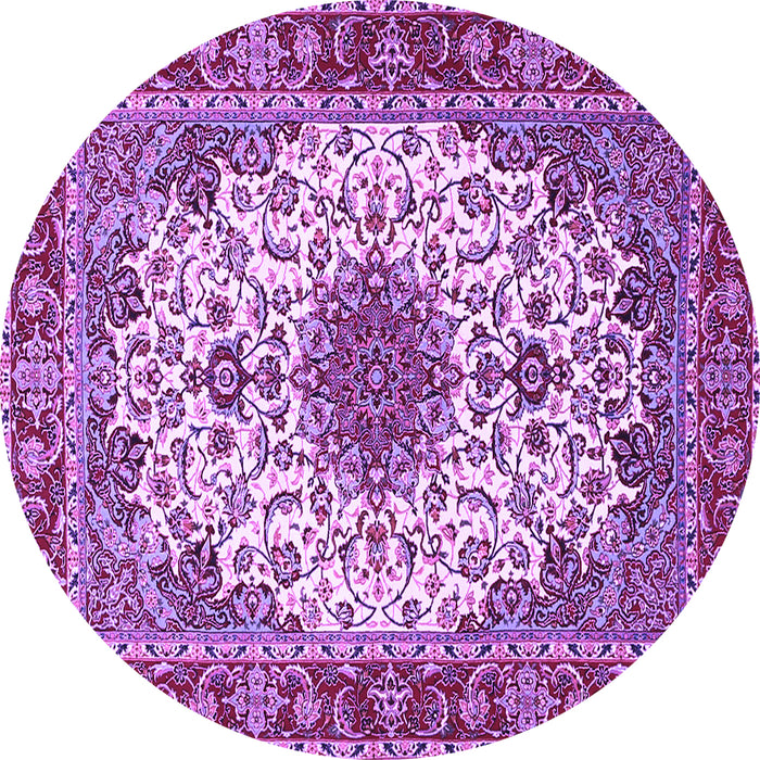 Round Persian Purple Traditional Rug, tr3197pur