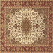 Square Persian Brown Traditional Rug, tr3197brn