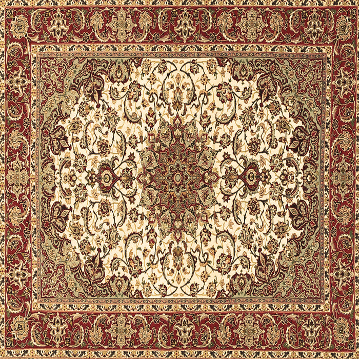 Square Machine Washable Persian Brown Traditional Rug, wshtr3197brn