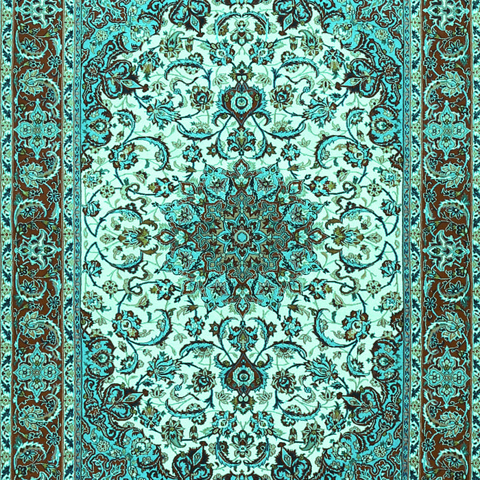 Machine Washable Persian Turquoise Traditional Area Rugs, wshtr3197turq