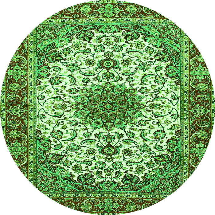 Machine Washable Persian Green Traditional Area Rugs, wshtr3197grn