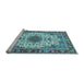 Sideview of Machine Washable Persian Light Blue Traditional Rug, wshtr3197lblu