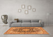 Machine Washable Persian Orange Traditional Area Rugs in a Living Room, wshtr3198org