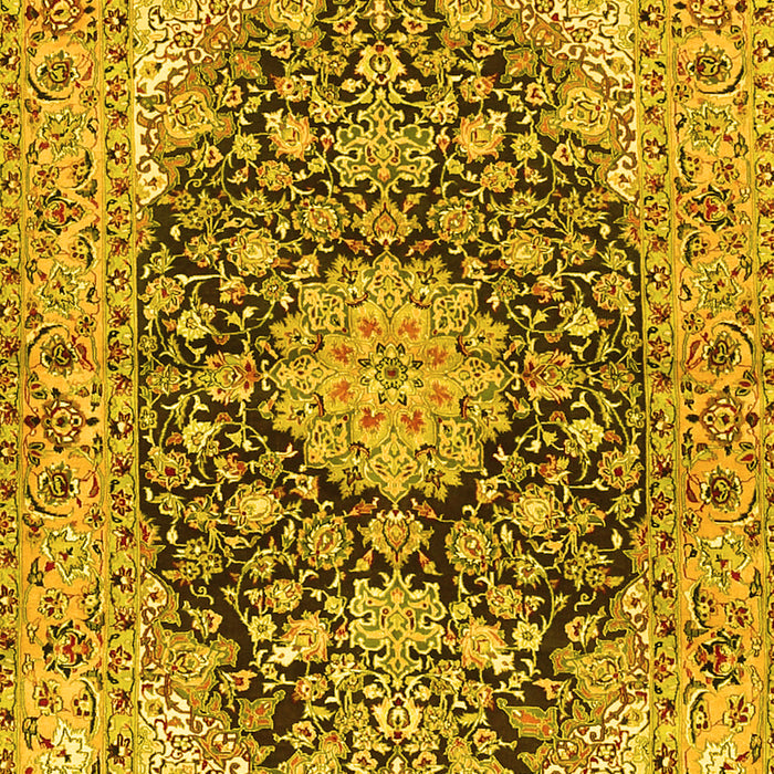 Machine Washable Persian Yellow Traditional Rug, wshtr3198yw