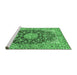 Sideview of Machine Washable Persian Emerald Green Traditional Area Rugs, wshtr3198emgrn