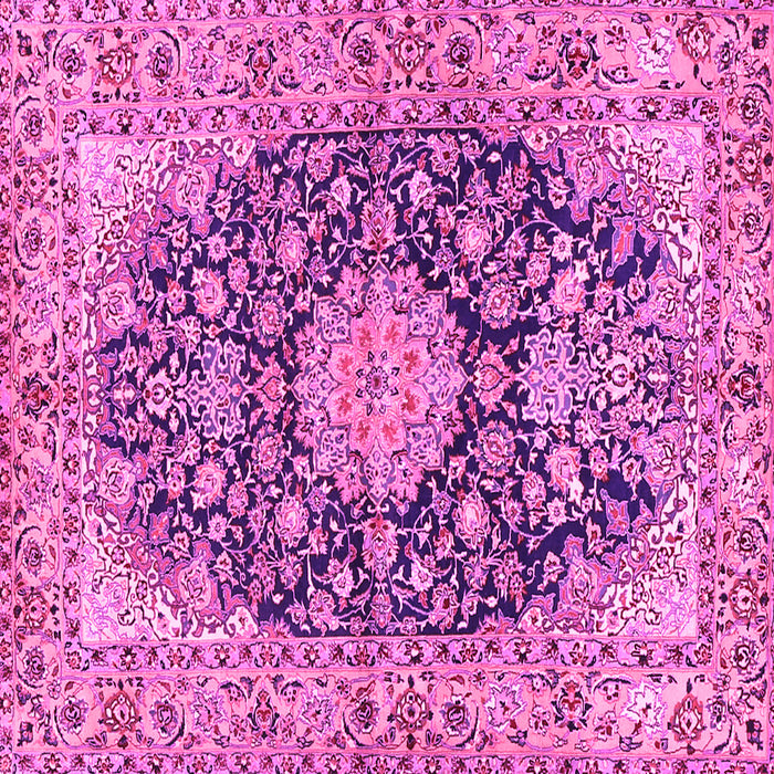 Square Machine Washable Persian Pink Traditional Rug, wshtr3198pnk