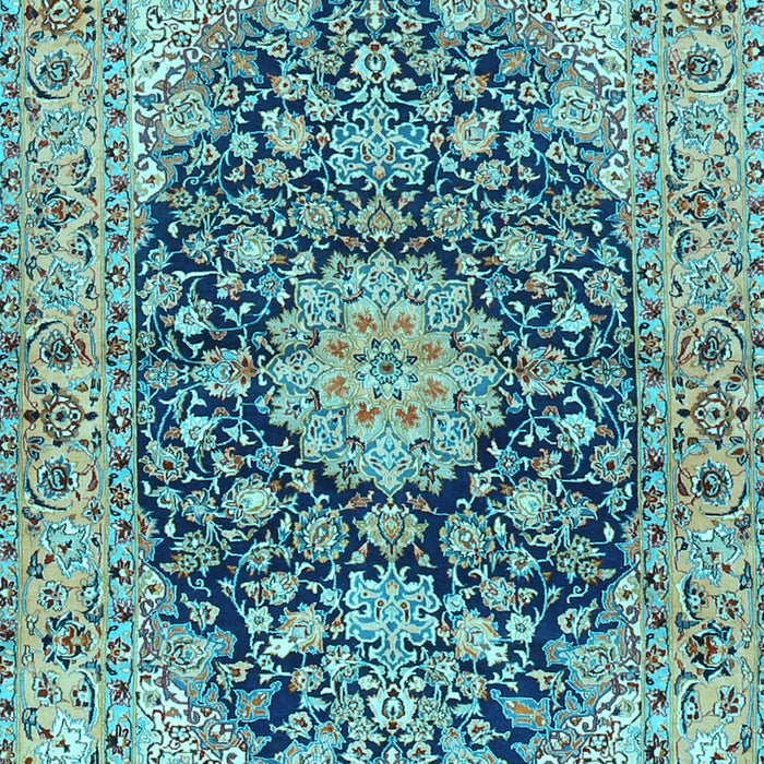 Machine Washable Persian Light Blue Traditional Rug, wshtr3198lblu
