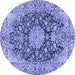 Round Persian Blue Traditional Rug, tr3198blu