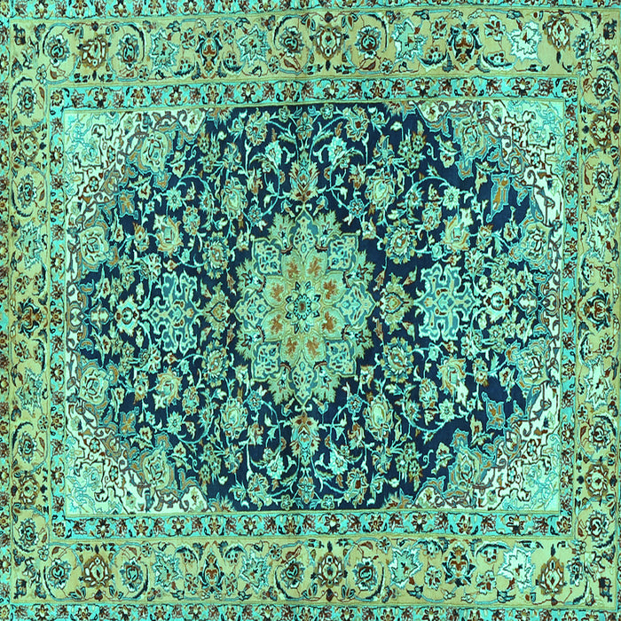 Square Persian Turquoise Traditional Rug, tr3198turq