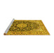 Sideview of Machine Washable Persian Yellow Traditional Rug, wshtr3198yw