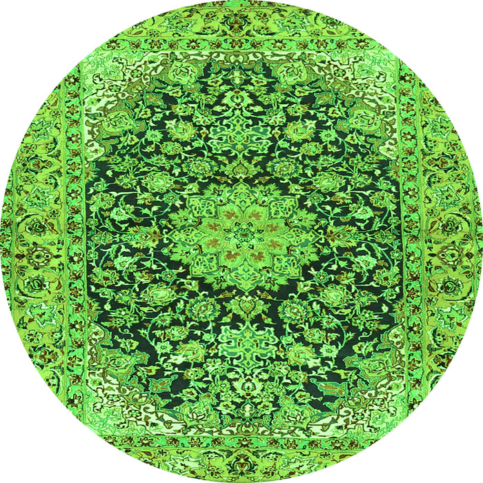 Machine Washable Persian Green Traditional Area Rugs, wshtr3198grn
