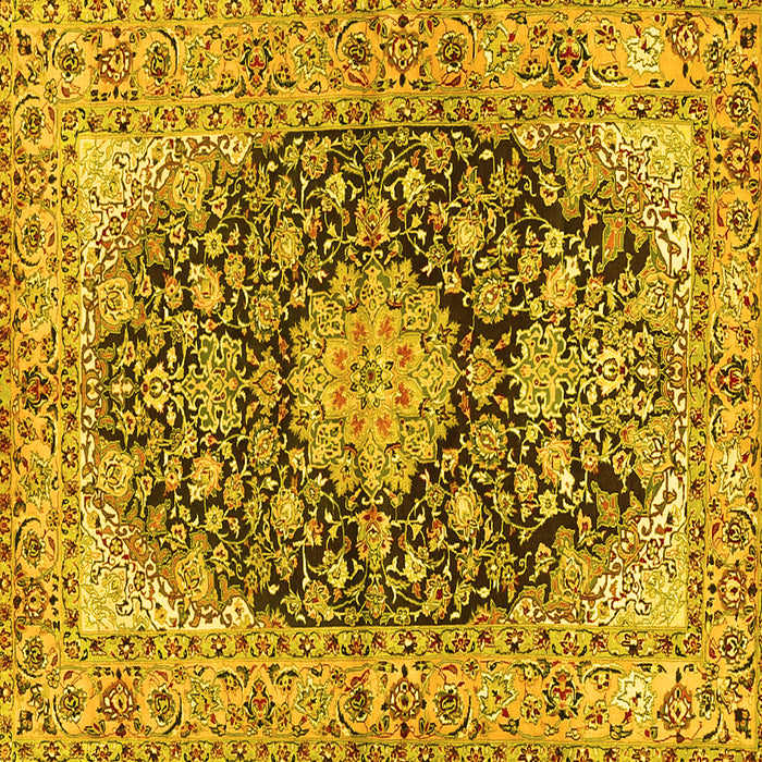 Square Persian Yellow Traditional Rug, tr3198yw
