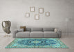 Machine Washable Persian Light Blue Traditional Rug in a Living Room, wshtr3198lblu