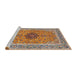 Sideview of Machine Washable Traditional Sienna Brown Rug, wshtr3199