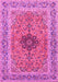 Machine Washable Persian Pink Traditional Rug, wshtr3199pnk