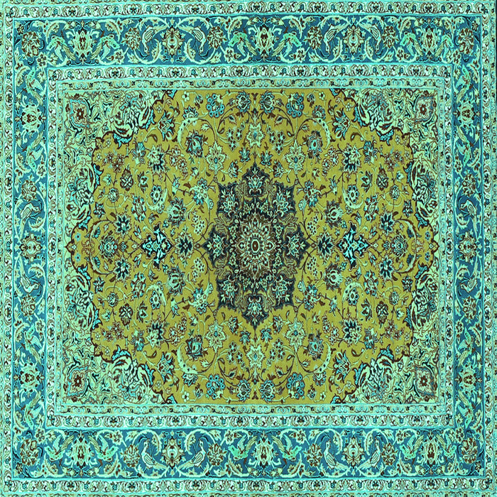 Square Persian Turquoise Traditional Rug, tr3199turq