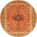 Machine Washable Persian Orange Traditional Area Rugs, wshtr3199org