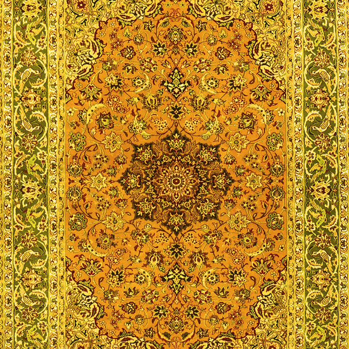 Machine Washable Persian Yellow Traditional Rug, wshtr3199yw
