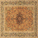 Square Machine Washable Persian Brown Traditional Rug, wshtr3199brn