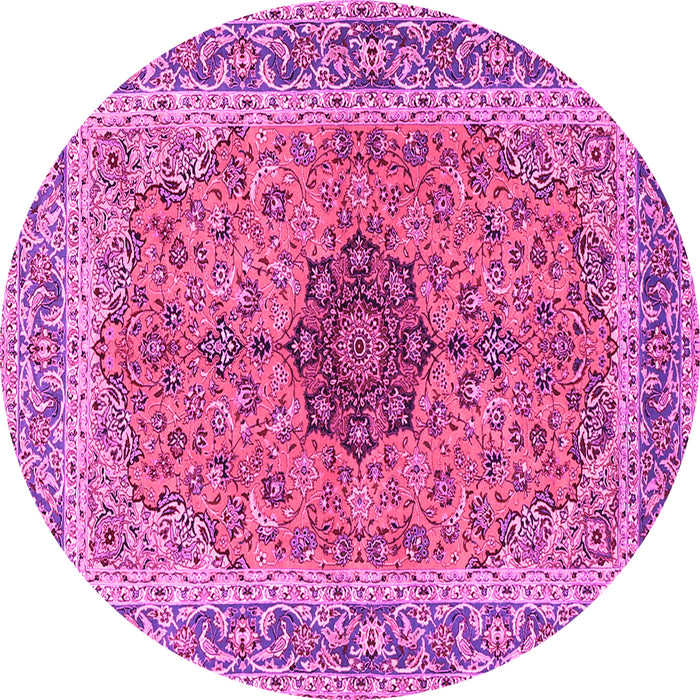 Round Persian Pink Traditional Rug, tr3199pnk