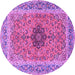 Round Persian Purple Traditional Rug, tr3199pur