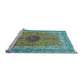 Sideview of Machine Washable Persian Light Blue Traditional Rug, wshtr3199lblu