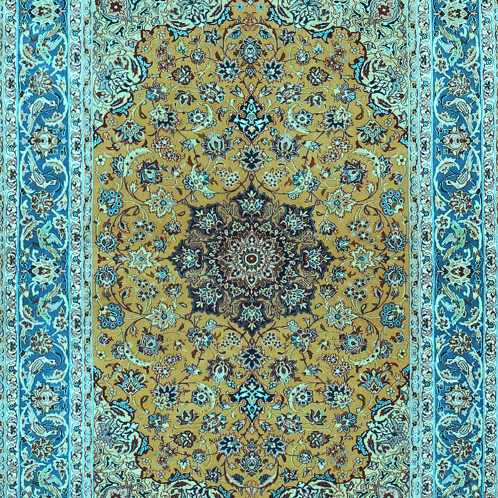 Machine Washable Persian Light Blue Traditional Rug, wshtr3199lblu
