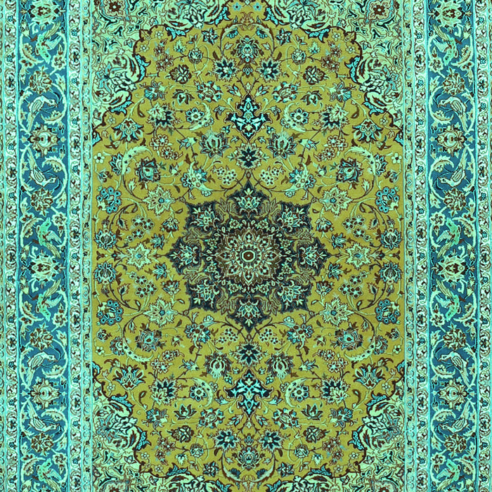 Machine Washable Persian Turquoise Traditional Area Rugs, wshtr3199turq