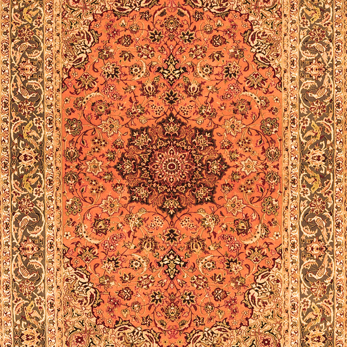 Serging Thickness of Machine Washable Persian Orange Traditional Area Rugs, wshtr3199org