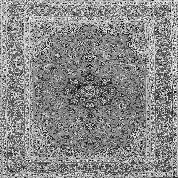 Round Machine Washable Persian Gray Traditional Rug, wshtr3199gry