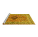 Sideview of Machine Washable Persian Yellow Traditional Rug, wshtr3199yw