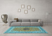 Machine Washable Persian Light Blue Traditional Rug in a Living Room, wshtr3199lblu