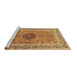 Sideview of Machine Washable Persian Brown Traditional Rug, wshtr3199brn