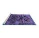 Sideview of Machine Washable Persian Blue Traditional Rug, wshtr319blu