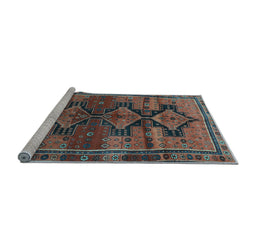 Sideview of Machine Washable Persian Light Blue Traditional Rug, wshtr319lblu