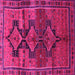 Square Machine Washable Persian Pink Traditional Rug, wshtr319pnk